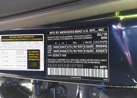 2018 Mercedes-Benz Gls 450 4Matic из США, поврежденный, VIN 4JGDF6EEXJB107985